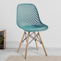ราคา FY160A เก้าอี้พลาสติก เก้าอี้ รุ่น Toni สีฟ้าขาไม้ เก้าอี้กินข้าว เก้าอี้ทำงาน เก้าอี้ร้านอาหาร เก้าอี้คาเฟ่ (15129335103)