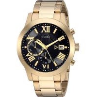 ราคา GUESS Gold Tone Stainless Steel Black Chronogaph Bracelet Watch with Date Color Gold Tone Black Model U0668G8 (15001937943)