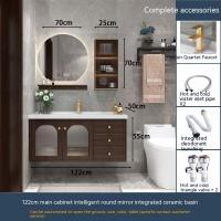 ราคา ตู้เก็บของในห้องน้ำจากโอ๊ค ตู้กระจกอัจฉริยะในห้องน้ำ ตู้เก็บของในห้องน้ำ อ่างล้างหน้าในห้องน้ำ (21018162289)