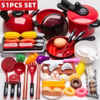ราคา COD ของเล่น ของเล่นทำอาหาร Basic Life Skills Toys Childrens Play House Simulation Kitchen Toys Cooking Meal for Boys and Girls Baby Cutting Fruit and Cooking Set ชุดของเล่นครัว (20972045019)