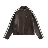 ราคา Suikone เสื้อแจ็กเก็ตผู้ชายอเมริกาแบบย้อนยุคแจ็กเก็ต Maillard เย็บลายแจ็คเก็ตรถจักรยานยนต์หนังสีน้ำตาลเข้ม (21005630199)
