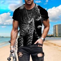 ราคา เสื้อยืดพิมพ์ลายเสือดาวปี3D สำหรับผู้ชายเสื้อยืดแขนสั้นลำลองสำหรับฤดูร้อนพิมพ์ลายสัตว์ป่า (12605913886)