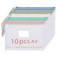 ราคา กระเป๋าซิปพลาสติกขนาด A4ถุงตาข่ายมีซิปกระเป๋าเก็บของตาข่ายกระเป๋าซิปตาข่ายเหมาะสำหรับโรงเรียนสำนักงานการเดินทางของครอบครัว (21358579879)