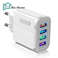 ราคา 2024NEW บล็อกชาร์จที่ชาร์จแบตเตอรี่โทรศัพท์4พอร์ต USB กล่อง Charger Adaptor ไฟโทรศัพท์มือถือที่ชาร์จแบบก้อนอิฐสำหรับแล็ปท็อปโทรศัพท์ (21220027961)