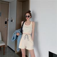 ราคา SBART ชุดชุดกีฬาสองชิ้นเสื้อกั๊กกางเกงขาสั้นรัดรูปแฟชั่นของผู้หญิงห้องออกกำลังกายโยคะที่ทำงาน (21231566508)