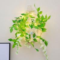 ราคา Wisteria Hanging Flowers 1Pack with 20 LED String Lights 6ft Artificial White Silk Wisteria Vine with Lights Garland for Aesthetic Bedroom Party Garden Home Decor Wedding (20550693252)
