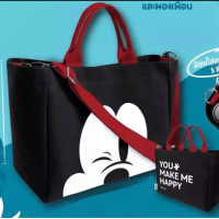 ราคา กระเป๋า Mickey สะพายไหล่ ผ้าแคนวาส จุของได้เยอะ สะพายลายมิกกี้เมาส์ (20316937696)