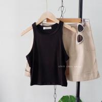 ราคา เสื้อครอปแขนเว้า ผ้าเรย่อนเนื้อนิ่มเด้ง (17411696085)