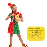 ราคา Holiday Carnival Variety children Funny Clown Costumes Christmas Boy Girl Joker Costume Cospaly Party Dress Up Clown Suits (11646803638)