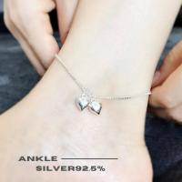 ราคา สร้อยข้อเท้าเงินแท้92 5 สร้อยลาย box ร้อยตุ้งติ้งหัวใจเกลี้ยง น่ารักๆ ยาว 9 9 5 เรือนเงินแท้ กระดิ่ง 1 ลูก (7928940138)