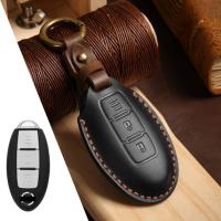 ราคา Car Key Case Cover Fob Holder Leather Pouch Keychain Accessories for Nissan Sylphy Bluebird Qashqai Tiida X Trail Bluebird Shell (16241708847)