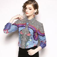 ราคา VERHELLEN Autumn 2019 Fashion Runway Women Long Sleeve Leaopard Retro Print Chiffon Blouse Tops Elegant OL Casual Office Shirts (10044055257)