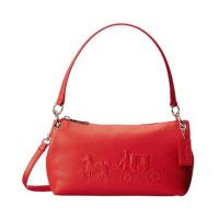 ราคา กระเป๋าถือ COACH แท้ หนังแท้ หนังนิ่ม ลายรถม้า Coach สีสวย มีสายยาว COACH 33521 EMBOSSED HORSE AND CARRIAGE CHARLEY CROSSBODY IN PEBBLE LEATHER Red (21352616498)