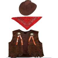 ราคา เสื้อกั๊กคาวบอยตะวันตกแต่งตัวฮาโลวีนเด็กผู้ชายแจ็คเก็ตเสื้อคลุมขนสัตว์หนังนิ่มสีน้ำตาลสำหรับงานปาร์ตี้ธีมคาร์นิวาล (19763676516)