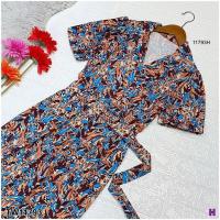 ราคา 11793 จั๊มสูทขายาว คอปกสูท ลายดอก สีบานเย็น มีเข็มขัด เสื้อผ้าแฟชั่นเกาหลี ชุดเที่ยว (16980427109)