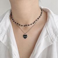 ราคา สร้อยคอ2ชั้นลูกปัดสีดำ (18790439220)