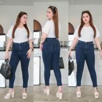 ราคา กางเกงยีนส์ขาเดฟสาวอวบเอวสูง (20527397408)