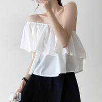 ราคา เสื้อพองๆ เสื้อครอป ครอปท็อป ปาดไหล่ เสื้อปาดไหล่ ชุดไปทะเล เสื้อเปิดไหล่ สม็อคจั้มน่ารัก (17424845553)