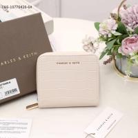 ราคา Ready Stock Charles and KeithShort Small Wallet CNK Card Holder Fold over Purse Croc effect Leather Purse CK6 (15259834358)