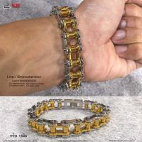 ราคา สร้อยข้อมือโซ่ Bigbike โซ่จักรยาน สองกษัตริย์ทองเงิน 15มิล สร้อยข้อมือเท่ๆ สร้อยข้อมือแฟชั่น กำไล โซ่ข้อมือ ข้อมือเลส stainless 316l allac (3950470375)