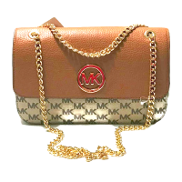 ราคา กระเป๋าสะพาย Michael Kors แท้ หนังแท้ หนังนิ่ม และ Coated canvas ลาย Logo สายโซ่ สะพายได้หลายแบบ รุ่นหรู MICHAEL KORS 38H7YFTL1V Fulton Shoulder Flap Acorn (21363002800)