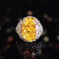 ราคา แหวนปรับขนาดได้เพชรฝังเพชรสีเหลืองขนาดเล็กงานแต่งงานหรูหรายุโรปและอเมริกา (21323083993)