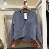 ราคา Uniqlo ฤดูหนาวภาษาฝรั่งเศสคำหวาน Joker เสื้อกันหนาวถักแขนยาว V คอปุ่มเสื้อโค้ทคาร์ดิแกนแบบหลวมหญิง451684 (17576097982)