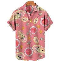 ราคา เสื้อแขนสั้นแนวฮาวายสำหรับเสื้อเชิ้ตผู้ชายลำลองเสื้อ3D เสื้อผ้าพิมพ์ลายแตงโมเสื้อเชิ้ตผู้ชายลำลองขนาดใหญ่พิเศษ (21061997920)