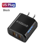 ราคา 18W รวม36W ที่ชาร์จ USB คู่ชาร์จเร็ว3 0สำหรับ iPhone Samsung Xiaomi Redmi Realme มือถือที่ชาร์จแบตเตอรี่โทรศัพท์ QC 3 0เครื่องชาร์จติดผนังอะแดปเตอร์ชาร์จเร็วเดินทางที่มีไฟ (19118499681)