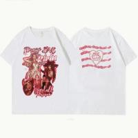 ราคา European and American style portrait print retro fashion brand loose T shirtS 5XL (21044964520)