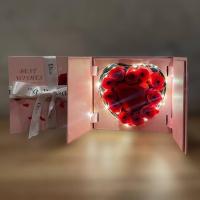 ราคา กล่องกุหลาบ กำมะหยี่ ตรงกลาง ใส่แหวน หรือสร้อยได้ มีกุหลาบล้อม และไฟ LED (17601631810)