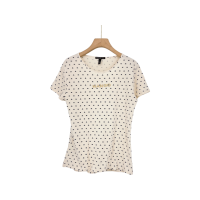 ราคา Mango เสื้อยืดสีขาวลายจุด Used Like New Preloved (20604508765)