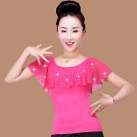 ราคา เสื้อเต้นรำสี่เหลี่ยมแขนสั้นคอปกบัวสำหรับชุดเดรสเต้นรำวัยกลางคนและผู้สูงอายุชุดเดรสบอลรูมละตินเต้นรำสมัยใหม่ (21179435837)