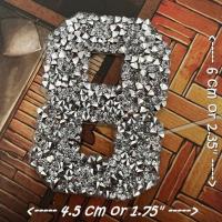 ราคา ตัวเลข เพชรวิบวับ คริสตัล สีขาวเงิน ตัวรีดติดเสื้อ ตัวรีด ติดกระเป๋า ติดหมวก ติดแจ๊คเก็ต NUMBER Patch (19897011117)