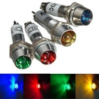 ราคา หลอดแลมป์ 8mm โลหะ LED ไฟสัญญาณไฟแสดงสถานะสีเขียวสีแดงสีส้ม 12VDC 24VDC 220VAC PILOT ไฟเตือน (20323089149)