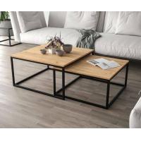 ราคา โต๊ะกลางโซฟา ขาเหล็กพ่นสีดำ ทอปด้วยไม้แท้ 1 ชุดมี 2 ชิ้น ประกอบให้สำเร็จ พร้อมใช้งาน (21101957925)
