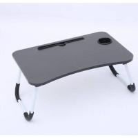 ราคา โต๊ะวางnotebook โต๊ะเขียนหนังสือ วางบนเตียงได้ มีที่ใส่แก้วน้ำ (17546601605)