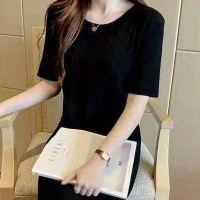 ราคา QJshop เดรส ดีไซน์เริ่ด ลุคเรียบหรูดูแพง ชุดเดรส สีพื้น ยาวคลุมเข่า หวานมาก เหมาะสำหรับออกงาน (15952893302)