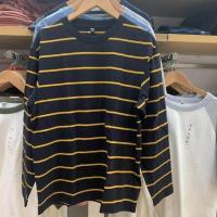 ราคา Uniqlo แฟชั่นเกาหลียี่ห้อ Uniqlo ผู้ชายผู้หญิงลายรอบคอเสื้อยืด453565แขนยาว453626 (16759901501)