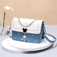 ราคา กระเป๋าผู้หญิงกระเป๋าสายโซ่กระเป๋าสะพายข้างขนาดเล็กสีตัดกันกระเป๋าสี่เหลี่ยมหนึ่งไหล่ถนน PU สัมผัสหรูหรา Lesufgmze (20940834390)