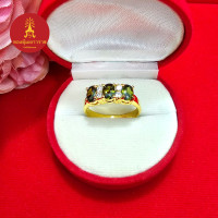ราคา แหวนทองฝังพลอย ตัวเรือนสีทอง งานสวย เสริมบารมี ใส่ได้ทุกโอกาส เรียบหรู แหวนพลอย ชุบทอง รูปถ่ายจากสินค้าจริง (19290991928)