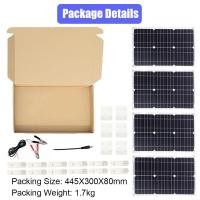 ราคา DC 12V 100W Solar Panels Battery For Car Inverter Monocrystalline Silicon Solar USB 5V (21035375482)
