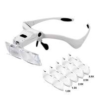 ราคา Tkdmr แว่นขยายแบบคาดศีรษะแว่นขยาย LED ioupes เลนส์เปลี่ยนได้5ชิ้นสำหรับซ่อมเครื่องมือบัดกรีอ่านหนังสือเครื่องเพชรพลอย (21170252623)