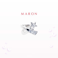 ราคา MARON ของแท้ Feo Stars Cross Ear Cuff เงินแท้925 ชุบ White Gold ต่างหูหนีบ พลอยเพทายสีขาว (9115124422)
