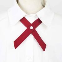 ราคา คอซอง โบว์ไขว้ โบว์นักเรียน ชุดนักเรียน คอซองนักเรียน Cross Bow Tie Women Student Uniform Solid Adjustable Tie Shirt Girls Clothing Accessories (19374114105)