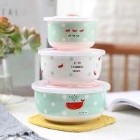 ราคา KIME พร้อมส่ง ชุดชามเซรามิค เซรามิค ชามเซรามิค พร้อมฝาปิด 3ใบ ชุด เข้าไมโครเวฟได้ ชาม ถ้วย (20541671978)