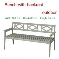 ราคา ม้านั่งมีพนักพิง สำหรับกลางแจ้งสีเทา กว้าง 163 x ลึก 63 x สูง 84 cm (13433665877)