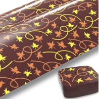 ราคา แผ่นลอกลายช็อคโกแลต Chocolate Transfer Sheet ลาย Maple Leaf ส้มเหลือง (10338143180)