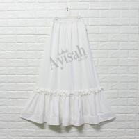 ราคา SKirt กระโปรงผู้หญิง กระโปรงยาว กระโปรงรุ่นระบายล่าง แต่งรุดทับด้านหน้ากระโปรง กระโปรงทำงาน ผญ SK A8 (3916626754)