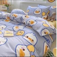 ราคา ชุดผ้าปูที่นอนพร้อมผ้านวมครบเซ็ตพิมพ์ลายน้องเป็ดน่ารักๆมีลายเฉดสีขนาด 6 ฟุต 5 ฟุต 3 5 ฟุตกดมาได้เลยค่ะ (21014443021)